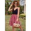 imageVOTEPRETTY Womens VNeck Spaghetti Strap Dress Summer Casual Swing Sundress with PocketsBlack Floral White