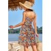 imageVOTEPRETTY Womens VNeck Spaghetti Strap Dress Summer Casual Swing Sundress with PocketsBlue Floral Yellow