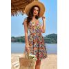 imageVOTEPRETTY Womens VNeck Spaghetti Strap Dress Summer Casual Swing Sundress with PocketsBlue Floral Yellow