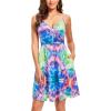 imageVOTEPRETTY Womens VNeck Spaghetti Strap Dress Summer Casual Swing Sundress with PocketsDye Tie 02