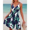 imageVOTEPRETTY Womens VNeck Spaghetti Strap Dress Summer Casual Swing Sundress with PocketsFloral01