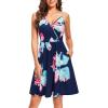 imageVOTEPRETTY Womens VNeck Spaghetti Strap Dress Summer Casual Swing Sundress with PocketsFloral02