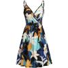 imageVOTEPRETTY Womens VNeck Spaghetti Strap Dress Summer Casual Swing Sundress with PocketsFloral18