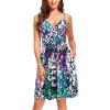 imageVOTEPRETTY Womens VNeck Spaghetti Strap Dress Summer Casual Swing Sundress with PocketsFloral38