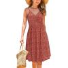 imageVOTEPRETTY Womens VNeck Spaghetti Strap Dress Summer Casual Swing Sundress with PocketsFloral44