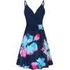 imageVOTEPRETTY Womens VNeck Spaghetti Strap Dress Summer Casual Swing Sundress with PocketsFlorala