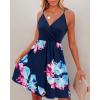 imageVOTEPRETTY Womens VNeck Spaghetti Strap Dress Summer Casual Swing Sundress with PocketsFlorala