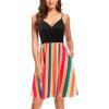 imageVOTEPRETTY Womens VNeck Spaghetti Strap Dress Summer Casual Swing Sundress with PocketsFlorale