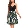 imageVOTEPRETTY Womens VNeck Spaghetti Strap Dress Summer Casual Swing Sundress with PocketsFloralg