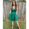 imageVOTEPRETTY Womens VNeck Spaghetti Strap Dress Summer Casual Swing Sundress with PocketsGreen