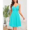 imageVOTEPRETTY Womens VNeck Spaghetti Strap Dress Summer Casual Swing Sundress with PocketsLight Green
