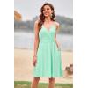 imageVOTEPRETTY Womens VNeck Spaghetti Strap Dress Summer Casual Swing Sundress with PocketsLight Green2