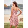 imageVOTEPRETTY Womens VNeck Spaghetti Strap Dress Summer Casual Swing Sundress with PocketsLittle Red Floral