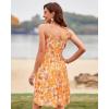 imageVOTEPRETTY Womens VNeck Spaghetti Strap Dress Summer Casual Swing Sundress with PocketsOrange Floral