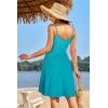 imageVOTEPRETTY Womens VNeck Spaghetti Strap Dress Summer Casual Swing Sundress with PocketsPeacock Blue