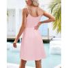 imageVOTEPRETTY Womens VNeck Spaghetti Strap Dress Summer Casual Swing Sundress with PocketsPink