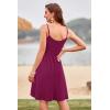imageVOTEPRETTY Womens VNeck Spaghetti Strap Dress Summer Casual Swing Sundress with PocketsRed Purple