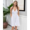 imageVOTEPRETTY Womens VNeck Spaghetti Strap Dress Summer Casual Swing Sundress with PocketsWhite