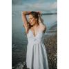 imageVOTEPRETTY Womens VNeck Spaghetti Strap Dress Summer Casual Swing Sundress with PocketsWhite