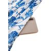 imageVOTEPRETTY Womens VNeck Spaghetti Strap Dress Summer Casual Swing Sundress with PocketsWhite Floral Blue