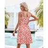 imageVOTEPRETTY Womens VNeck Spaghetti Strap Dress Summer Casual Swing Sundress with PocketsWhite Floral Pink