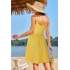 imageVOTEPRETTY Womens VNeck Spaghetti Strap Dress Summer Casual Swing Sundress with PocketsYellow Floral White