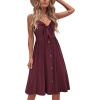 imageVOTEPRETTY Womens Summer Dresses Spring Sundresses Beach Clothes Outfit Vacation 2024 V Neck Casual Tropical Resort HawaiianDark Red
