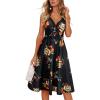 imageVOTEPRETTY Womens V Neck Floral Spaghetti Strap Sundress Casual Summer Party Swing Dress with PocketFloral04