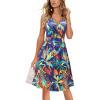 imageVOTEPRETTY Womens V Neck Floral Spaghetti Strap Sundress Casual Summer Party Swing Dress with PocketFloral22