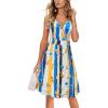imageVOTEPRETTY Womens V Neck Floral Spaghetti Strap Sundress Casual Summer Party Swing Dress with PocketFloral23