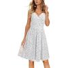 imageVOTEPRETTY Womens V Neck Floral Spaghetti Strap Sundress Casual Summer Party Swing Dress with PocketFloral28