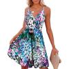 imageVOTEPRETTY Womens VNeck Spaghetti Strap Dress Summer Casual Swing Sundress with PocketsFloral38