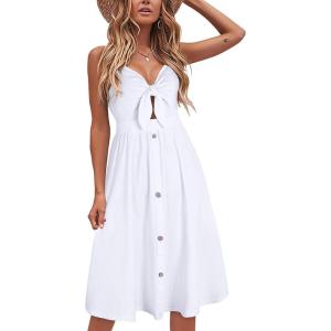 imageVOTEPRETTY Womens Summer Dresses Spring Sundresses Beach Clothes Outfit Vacation 2024 V Neck Casual Tropical Resort HawaiianAwhite