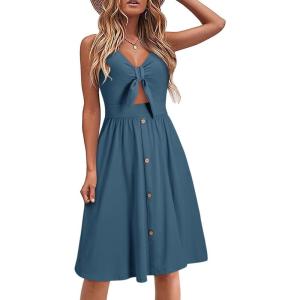 imageVOTEPRETTY Womens Summer Dresses Spring Sundresses Beach Clothes Outfit Vacation 2024 V Neck Casual Tropical Resort HawaiianBlue