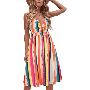 imageVOTEPRETTY Womens Summer Dresses Spring Sundresses Beach Clothes Outfit Vacation 2024 V Neck Casual Tropical Resort HawaiianFloral10