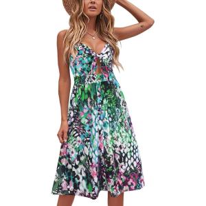 imageVOTEPRETTY Womens Summer Dresses Spring Sundresses Beach Clothes Outfit Vacation 2024 V Neck Casual Tropical Resort HawaiianFloral18