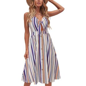 imageVOTEPRETTY Womens Summer Dresses Spring Sundresses Beach Clothes Outfit Vacation 2024 V Neck Casual Tropical Resort HawaiianFloral24