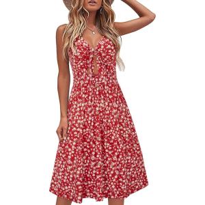 imageVOTEPRETTY Womens Summer Dresses Spring Sundresses Beach Clothes Outfit Vacation 2024 V Neck Casual Tropical Resort HawaiianFloral31