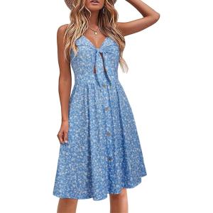 imageVOTEPRETTY Womens Summer Dresses Spring Sundresses Beach Clothes Outfit Vacation 2024 V Neck Casual Tropical Resort HawaiianFloral39 Blue