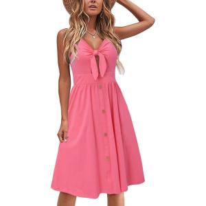 imageVOTEPRETTY Womens Summer Dresses Spring Sundresses Beach Clothes Outfit Vacation 2024 V Neck Casual Tropical Resort HawaiianLight Pink