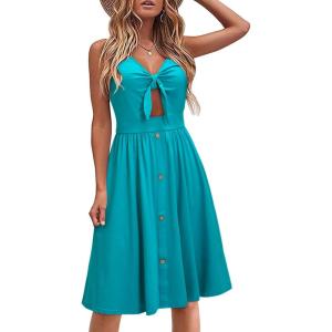 imageVOTEPRETTY Womens Summer Dresses Spring Sundresses Beach Clothes Outfit Vacation 2024 V Neck Casual Tropical Resort HawaiianPeacock
