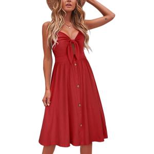 imageVOTEPRETTY Womens Summer Dresses Spring Sundresses Beach Clothes Outfit Vacation 2024 V Neck Casual Tropical Resort HawaiianWine