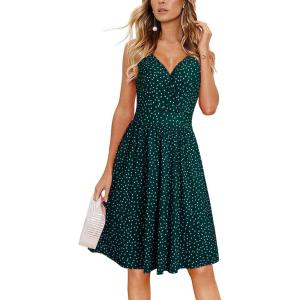 imageVOTEPRETTY Womens V Neck Floral Spaghetti Strap Sundress Casual Summer Party Swing Dress with PocketFloral29