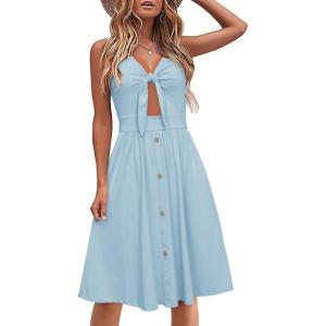 imageVOTEPRETTY Womens Summer Dresses Spring Sundresses Beach Clothes Outfit Vacation 2024 V Neck Casual Tropical Resort HawaiianSky Blue25