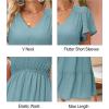 imageVOTEPRETTY Womens 2025 Summer Boho Maxi Dresses Flutter Short Sleeve V Neck Casual Beach Wedding Guest Vacation Long DressBlue Green