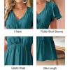 imageVOTEPRETTY Womens 2025 Summer Boho Maxi Dresses Flutter Short Sleeve V Neck Casual Beach Wedding Guest Vacation Long DressGreen
