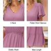 imageVOTEPRETTY Womens 2025 Summer Boho Maxi Dresses Flutter Short Sleeve V Neck Casual Beach Wedding Guest Vacation Long DressRose Pink