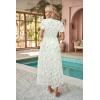imageVOTEPRETTY Womens 2025 Summer Boho Maxi Dresses Flutter Short Sleeve V Neck Casual Beach Wedding Guest Vacation Long DressWhite Blue Rose Floral