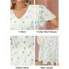 imageVOTEPRETTY Womens 2025 Summer Boho Maxi Dresses Flutter Short Sleeve V Neck Casual Beach Wedding Guest Vacation Long DressWhite Blue Rose Floral