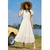 imageVOTEPRETTY Womens 2025 Summer Boho Maxi Dresses Flutter Short Sleeve V Neck Casual Beach Wedding Guest Vacation Long DressWhite Brown Floral